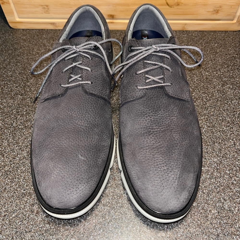 Johnston & Murphy XC4 Waterproof: Tanner Plain Toe Dark Gray Leather Size 11